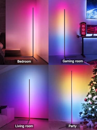 Tyute Corner Floor Lamp, RGB LED Corner Lamp with Music Sync, Smart App and Remote Control Color Changing Ambience Light, LED Lamp with 16 Million Colors for Bedroom, Living Room Gaming Room - Image 6