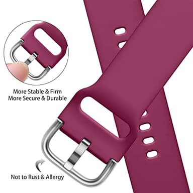 Maledan 8 Pack Band Compatible with Samsung Watch 7 6 5 4 40mm 44mm Bands, Galaxy Watch 5 Pro 45mm/Galaxy Watch 4 6 Classic 42mm 46mm 43mm 47mm/Watch 3, 20mm Soft Silicone Accessories Women Men, Large - Image 3