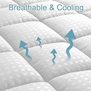 HYLEORY Twin XL Mattress Pad Quilted Fitted Mattress Protector Cooling Pillow Top Mattress Cover Breathable Fluffy Soft Mattress Topper with 8-21" Deep Pocket - Image 3