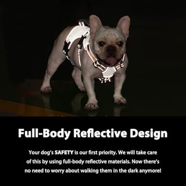 Huntboo Escape Proof Dog Harness, Escape Artist Harness, Reflective Dog Harness with Handle, Durable,Adjustable Vest for Small Medium Large Dogs Walking, Training, and Running Gear(Orange,M) - Image 3