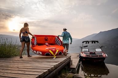 Airhead Big Mable, 1-2 Rider - Inflatable Towable Tube for Boating and Water Sports, Heavy Duty Full Nylon Cover & Zipper with EVA Foam Padding, Easy Inflating & Deflating - Image 10