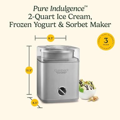 CUISINART Ice Cream Maker, Ice Cream and Frozen Yogurt Machine, 2-Qt. Double-Insulated Freezer Bowl, Silver, ICE-30BCP1 - Image 6