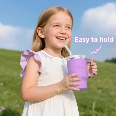 Bella's Friends Handy Mini Tumbler – Adorable 9 oz Toddler Sippy Cup, Stainless Interior & Silicone Body, Leak‑Proof, Dishwasher Safe, Gift for 1-3 Years Old Girls & Boys, 2 Pack, Lilac&Azure Blue - Image 2