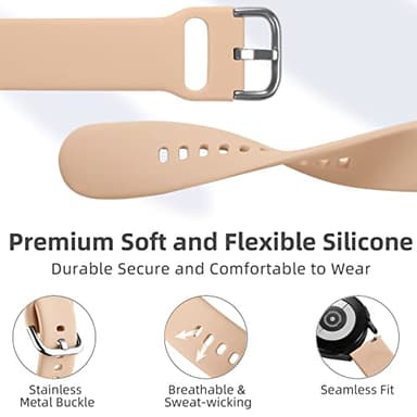 DaQin 10 Pack Bands Compatible with Samsung Galaxy Watch 7/6/5/4 40mm 44mm/Watch 6 Classic 43mm 47mm/Watch 5 Pro 45mm/Watch 4 Classic/Active 2 Band, 20mm Soft Silicone Sport Strap Wristbands Women Men - Image 2