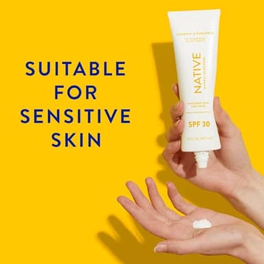 Native Sunscreen SPF 30, Zinc Oxide Dermatologist Tested Suitable for Sensitive Skin & Hawaii Compliant, 5 Ounces | Pineapple & Coconut Scent Sun Protection Lotion, Lightweight & Smooth - Image 4