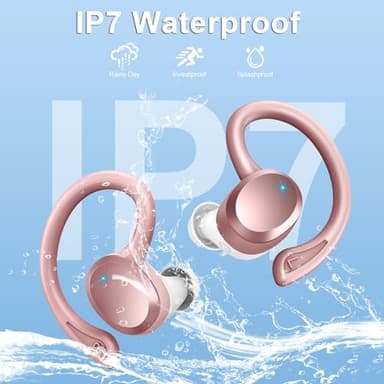 Wireless Earbuds Sport, 2025 Bluetooth 5.4 Headphones Bass Hi-Fi Stereo Over Ear Buds, 56Hrs Noise Cancelling Headset with Earhook, IP7 Waterproof Earphones Workout Running for Laptop Pad Android iOS - Image 6