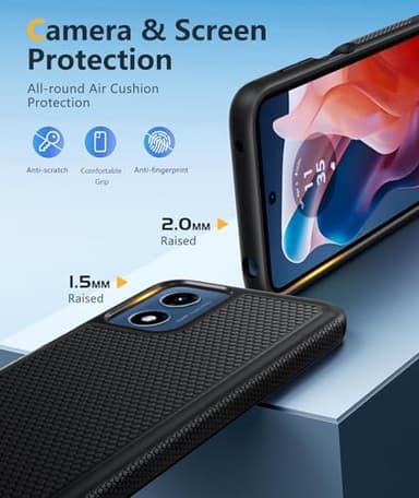 FNTCASE for Motorola Moto G-Play-2024 Case: Dual Layer Protective Heavy Duty Cell Phone Cover Shockproof Rugged with Non Slip Textured Back - Military Protection Bumper Tough (Black) - Image 6