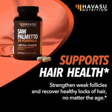 Saw Palmetto Supplement with Stinging Nettle and Pumpkin Seed Extract - Advanced 3X Formula - DHT Blocker Urinary Health and Prostate Support for Mens Health - Vegan, Non-GMO Capsules - 2 Month Supply - Image 6