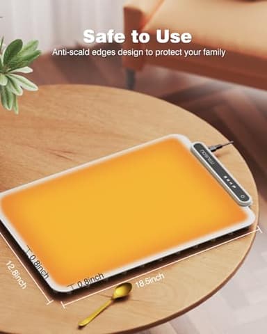 Food Warming Mat, iTRUSOU Electric Warming Tray Full Surface Heating to Keep Food Warm or Thawing, Versatile Food Warmer with 3 Temperature Setting for Parties Buffets Gatherings Holidays Daily Use - Image 8