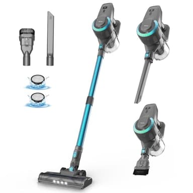 DEVOAC N300 Cordless Vacuum Cleaner, 6 in 1 Lightweight Stick Vacuum, 2200mAh Battery Up to 40mins Runtime, Powerful Handheld Vacuum for Hard Floor Rug Pet Hair Home Dorm (Waterfall) - Image 1