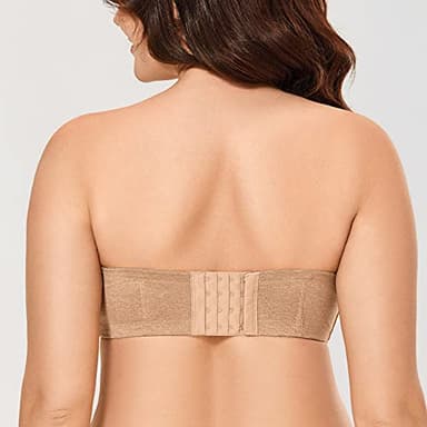 DELIMIRA Women's Underwire Contour Multiway Full Coverage Strapless Bra Plus Size Chanterelle 46DD - Image 2