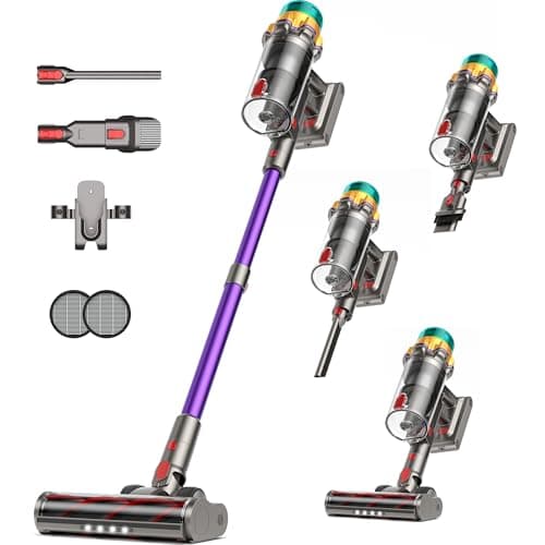 Cordless Vacuum Cleaner, 48KPA 550W 65Mins Oversized Dust Cup Cordless Stick Vacuum, Rechargeable Vacuum Cleaner with Self-Standing, Vacuum Cleaners for Home, Hardwood Floor, Carpet, Pet Hair - Image 1