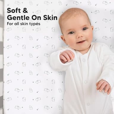 KeaBabies 2-Pack Baby Crib Sheets for Boys, Girls - 52x28 Viscose Derived from Bamboo Toddler Bed Sheets Neutral, Fitted Crib Mattress Cover for Standard Baby Bedding, Soft & Cozy (Bunnies - Image 4