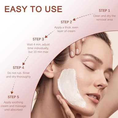 Facial Hair Removal Cream Kit for Women – Depilatory & Post Care Soothing Cream, 4 Min Painless & Flawless Face Hair Remover, Gentle Plant Formula for Sensitive Skin - Image 7