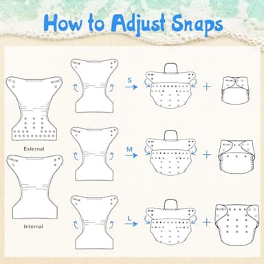 Babygoal Baby & Toddler Boy and Girl Swim Diapers, Reusable Adjustable Washable One Size Fits 6M-3T Gifts and Swimming Lessons 3 Pack 3ZSD07 - Image 5