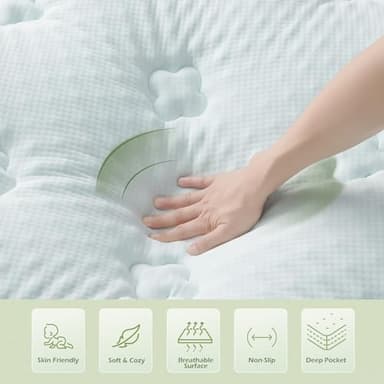 Hansleep College Dorm Twin XL Mattress Topper Viscose Derived from Bamboo, Memory Foam Pillow Top Mattress Topper Twin XL, Breathable Mattress Pad for Back Pain Relief, 39" x 80", White - Image 7