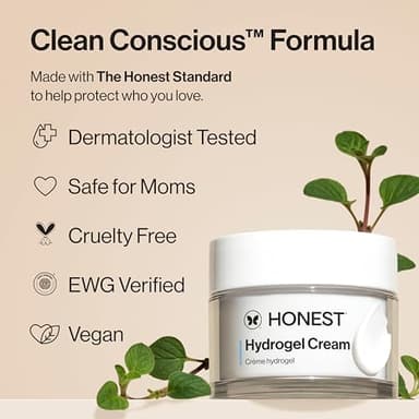 Honest Beauty Hydrogel Cream with Hyaluronic Acid | Lightweight, Moisturizing Water Cream | Gentle for Sensitive Skin, Fragrance Free, Vegan | 1.7 fl oz - Image 5