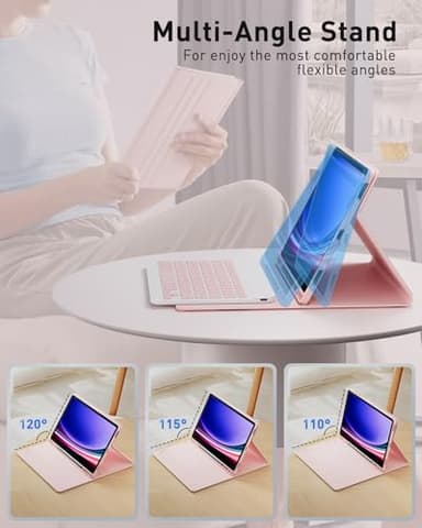 TUNKARMOR Case Keyboard for Samsung Galaxy Tab S10+ Plus / S9 FE+ Plus / S9+ Plus / S8+ Plus / S7 FE / S7+ Plus 12.4inch - Mouse and Magnetic Keyboard, Slim Case with S Pen Holder - Image 4