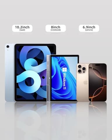 Mini Laptop 8 inch HD Touchscreen Portable 2 in 1 Computer, Windows 11 Pro Small Computer, N150 12 GB LPDDR5 1 TB M.2 SSD,WiFi 6,BT5.2 2 MP Camera,G-Sensor,HDMI,Type C Docking Station - Image 5