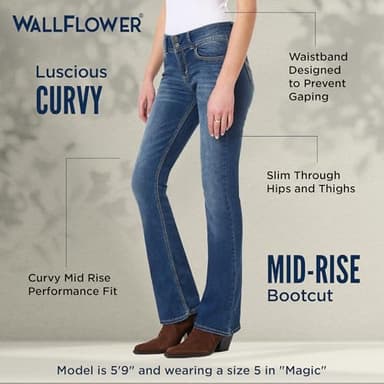 WallFlower Women's InstaStretch Luscious Curvy Bootcut Jeans, Magic, 11 - Image 4