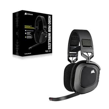 CORSAIR HS80 RGB WIRELESS Multiplatform Gaming Headset - Dolby Atmos - Lightweight Comfort Design - Broadcast Quality Microphone - iCUE Compatible - PC, Mac, PS5, PS4 - Black - Image 8
