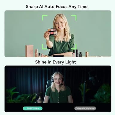 EMEET Piko 4K Webcam for Streaming, World's 1st Dual-Camera AI-Powered 4K Web Cam w/AI Autofocus, 3 Mics Array&3 Sound Modes, USB Webcam with Tripod, Great for Streaming/Gifts, Switch 2 Camera Support - Image 4
