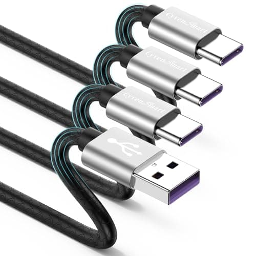 [3Pack 6ft]Usb A to Usb Type C Charging Cable Compatible with Samsung Galaxy S10 S9 Plus Charger C Cord(3A Fast Charging),TPE Usbc Carplay Cord for iPhone 17 16 15 Pro Max Samsung A32/A12/A10e/A20/A51 - Image 1