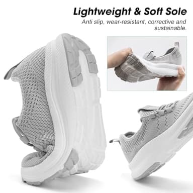 ZOVE Wide Toe Box Shoes Women Extra Wide Width Sneakers Ultra Light Road Running Shoes Non-Slip Tennis Sneakers Breathable Walking Athletic 8803 Grey 37 - Image 5