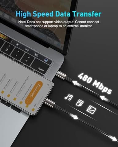 Baseus USB C Cable, 100W PD 5A QC 4.0 Fast Charging USB C to USB C Cable, Zinc Alloy Nylon Braided USB Type C Charger Cable for iPhone 17 16 Pro Plus Pro Max, MacBook, iPad Pro, Samsung S23/S22 (10ft) - Image 5