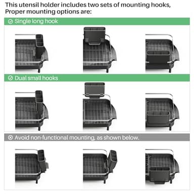 SNTD Dish Drying Rack, Expandable Dish Rack for Kitchen Counter, Stainless Steel Dish Drainer with Drainboard Set and Utensil Holder (Black) - Image 9