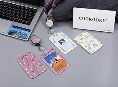 COOKOOKY 2 Pack Badge Holder and Heavy Duty Retractable Reel, ID Badge Holders with Retractable Clip for Nurse Teacher Student Office Women Men - Image 2