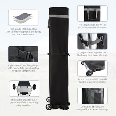 CROWN SHADES 10x20 Pop Up Canopy Tent, Thicken Frame Commercial Heavy Duty Tent, 4 Sidewalls 8 Stakes & 4 Sandbags & 4 Ropes, Outdoor Canopies for Events, Parties,White - Image 8