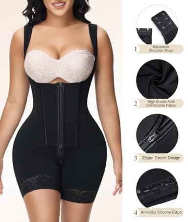 M MYODRESS Fajas Colombianas Tummy Control Shapewear Corset Girdles For Women Body Shaper Curvy Faja Post Tummy Tuck Compression Garment Girdle BLACK L - Image 5