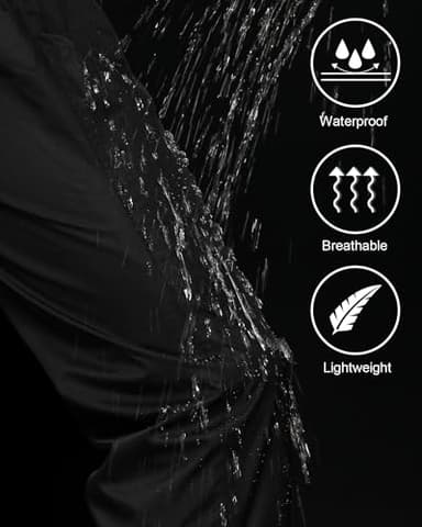 iCreek Men's Rain Pants Waterproof Over Pants Windproof Lightweight Hiking Pants Work Rain Outdoor for Golf, Fishing (Black, Large/30 Inseam) - Image 4