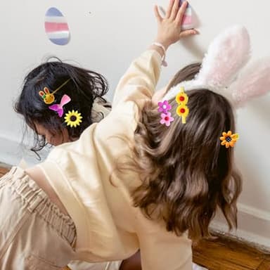 56PCS Toddler Hair Accessories Set: Colorful Rainbow Barrettes, Pins, Candy Fruits, Butterflies for Kids' Stylish Hairstyles - Image 7