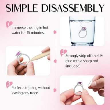 Akisey Ring Sizers for Loose Rings, Ring Size Adjuster Kit for Women, Rings Guards Kit with UV Light & 10g Glue, Fixators, Invisible Traceless Tightener for Men, Fit Any Size, Easy to Apply & Remove - Image 7