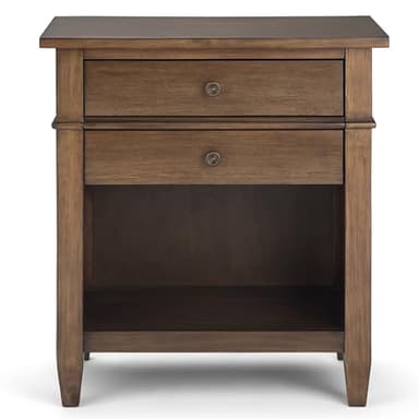 SIMPLIHOME Carlton SOLID WOOD 24 inch Wide Transitional Bedside Nightstand Table in Rustic Natural Aged Brown for the Living Room and Bedroom - Image 5
