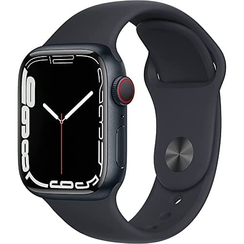 Apple Watch Series 7 GPS + Cellular, 45mm Midnight Aluminum Case with Midnight Sport Band - Regular (Renewed) - Image 1