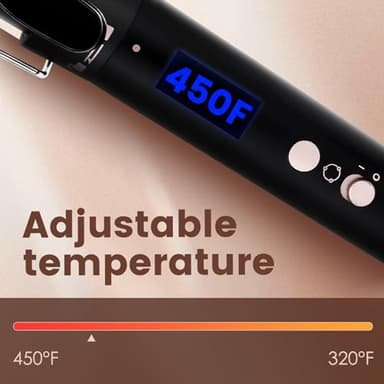 Bo'laiya 5 in 1 Curling Wand Set with Temperature Display, Curling Iron Set with 5 Interchangeable Ceramic Curling Wands, Instant Heat Up, Suitable for All Hair Types (Rose Gold) - Image 2