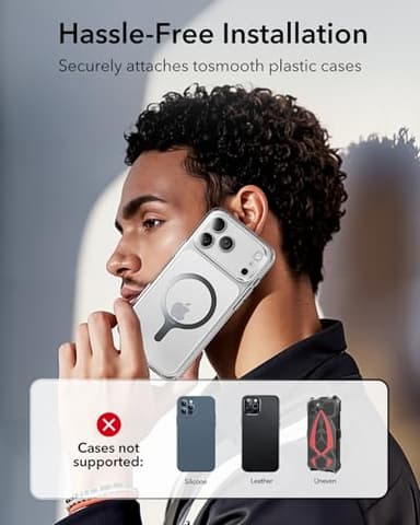 ESR for MagSafe Sticker 360, MagSafe Ring Magnet, 2 Pack Magnetic Ring, Universal Magnetic Wireless Charger Conversion Kit for iPhone 17/16/16e/15/14/13/12/11, Samsung Galaxy, Google Pixel 10, Black - Image 8