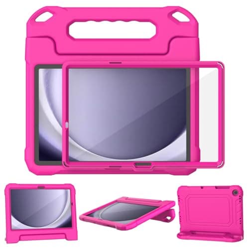 SUPLIK Kids Case for Samsung Galaxy Tab A9 Plus 11 Inch 2023 (SM-X210/X216/X218), Galaxy Tab A9+ 11" Case with Screen Protector, Durable Shockproof Lightweight Stand Handle Cover for Kids, Pink - Image 1