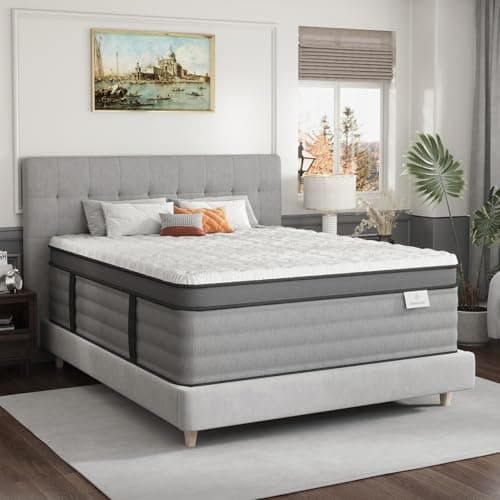 Onlylucky Firm Queen Mattress, 16 Inch Hybrid Queen Size Mattress in a Box with Cooling Gel Memory Foam & Pocket Springs for Extra Lumbar & Shoulder Support, Fiberglass-Free, 365-night Trial - Image 1