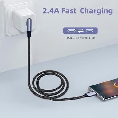 3FT Micro USB to USB-C Cable, Type C to USB Micro B Charger Cord Support OTG Charge & Sync Nylon Charging Cable Compatible with Old Micro USB Devices S7 S6, J7, Kindle, PS4, Android Phone - Image 3