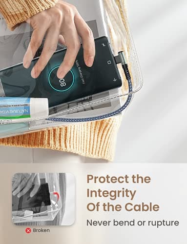 AINOPE Type C Cable [3-Pack, 6.6FT] Right Angle, 3.1A USB Type C Cable Fast Charging, Nylon Braided Type C Charging Cable Fast Charger Compatible with Samsung Galaxy S10 S9 S8 S20 Plus, Note 10 9 8 - Image 4