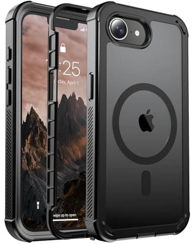 jaroco Magnetic for iPhone 16e Case, [Compatible with MagSafe][Military Grade Drop Protection][Heavy Duty Protection][Non-Slip][Shockproof] 2-Layer Durable Bumper Phone Case 6.1''-Black - Image 1
