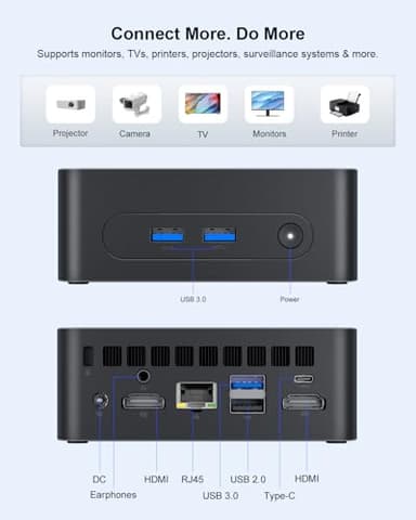 Ninkear N10 Mini PC Intel N100 (Up to 3.6GHz),16GB DDR4 RAM 512GB M.2 SSD, 4k UHD Dual Display HDMI/Type C/VESA, WiFi, BT, Gigabit Ethernet, Mini Desktop Computer for Home & Business - Image 9
