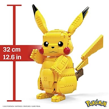 MEGA Pokémon Building Toys Set Jumbo Pikachu with 806 Pieces, Articulated and Poseable, 12 Inches Tall, for Kids - Image 6