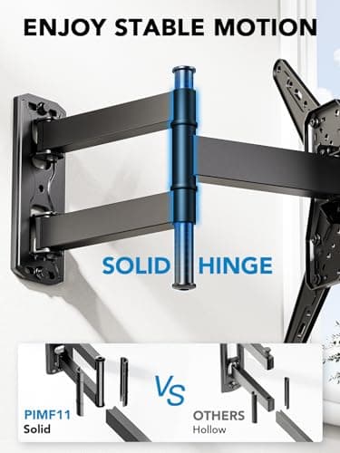 Pipishell Full Motion TV Wall Mount for Most 26-60 inch TVs, 55 inch Compatible, with Swivel, Tilt, Extension, Single Stud Articulating TV Mount Bracket, Holds up to 77 lbs, Max VESA 400x400mm, PIMF11 - Image 4