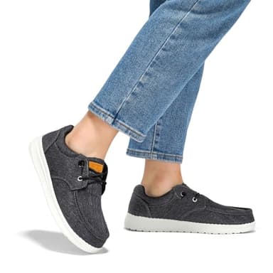 STQ Women Slip on Loafers Plantar Fasciitis Relief Lightweight Orthopedic Comfy Sneakers Charcoal Grey Black US 9 - Image 8