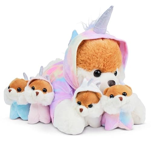PixieCrush Dog Stuffed Animals - Bernese Mommy with 4 Puppies in Her Tummy - Huggable and Fluffy Dog Plushies for Imaginative Play - Plush Toys Suitable for Kids 3 Years Old and Above - 5" x 10" x 8" - Image 1